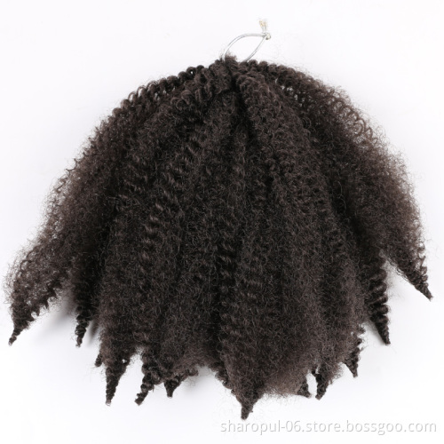 Kinky Marley Hair 8inch short Synthetic crochet hair style yaki crochet braid